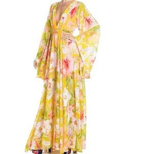 Meghan LA Yellow Floral Maxi Dress